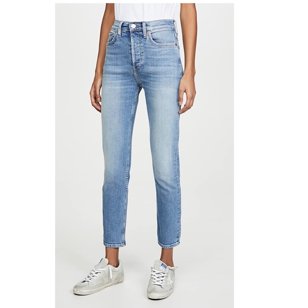 Re/Done High Rise Ankle Crop Jeans